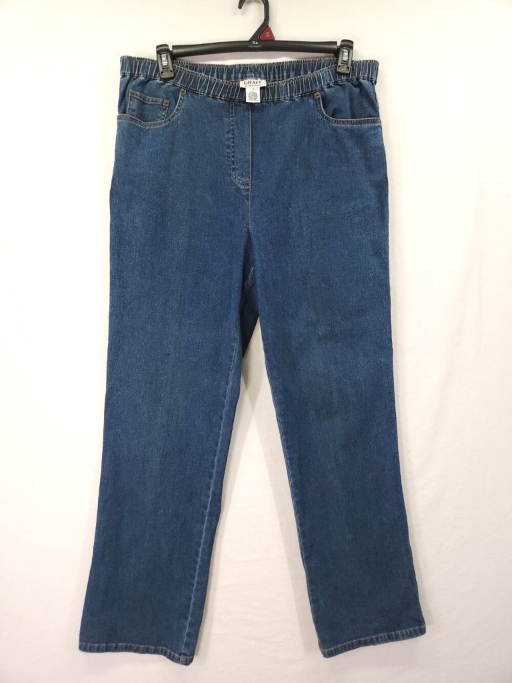 Graff by UM Company Womens Size 8 Elastic Waist Denim Pants Stretch Pull On Jean